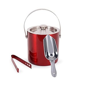 Juego de Coctelería Profesional de 9 Piezas en Acero Inoxidable Rojo, con Cubitera y Jigger, para Bar, Fiestas y Regalos - Product Image 2