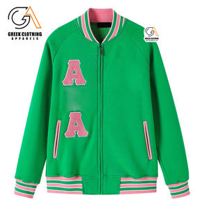 เสื้อแจ็คเก็ตบอมเบอร์ผ้าฝ้าย Alpha Kapa สำหรับผู้หญิง คุณภาพสูง ราคาขายส่ง รับสกรีนโลโก้ - Product Image 1