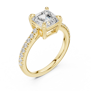 Pretty Design Prong <b>Set</b> Asscher Cut Lab Grown Diamond Eternity Band Crafted From 14k Yellow <b>Gold</b> Perfect Jewelry For Women - Product Image 4