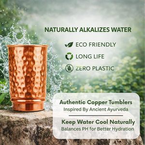 100% Pure <b>Copper</b> Handcrafted Hammered Tumblers BPA Free Eco-Friendly Leak Proof Reine International Christmas New Year Gifts - Product Image 2