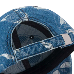 Best Quality Denim Baseball Cap Geometric Print Washed Adjustable Unisex 6-Panel <b>Hat</b> Spring <b>Summer</b> Casual Style - Product Image 3