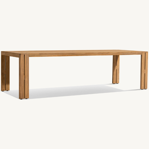 Rectangular teak wood <b>table</b> with modern design suitable for <b>dining</b> <b>table</b> at home or restaurant which is durable and good - Product Image 3