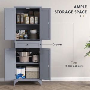 Mobile da Cucina in Legno Massello Stile Moderno, Armadio Multifunzionale con Pannelli in Compensato e Melamina, Arredamento per Soggiorno - Product Image 5