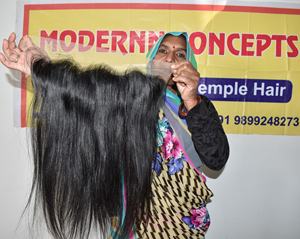 Cabello Humano Remy Virgen Indio al por Mayor, Sin Procesar, con Cutícula Alineada, Cierre de Encaje Transparente 4x4, Liso, Color Negro - Product Image 5