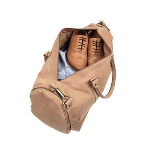 Bolsa de Viaje de Cuero Genuino, Estilo Minimalista y Elegante, Bolsa de Fin de Semana Vintage, para Hombre y Mujer, Gran Capacidad, Equipaje de Mano Moderno - Product Image 4