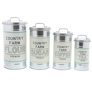 Home <b>Kitchen</b> Spice Sugar Tea Coffee Galvanized Canister Clip-on Lid Modern Design Handcrafted Eco-Friendly <b>Storage</b> Container - Product Image 3