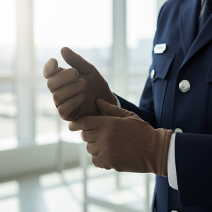 ถุงมือผ้าฝ้ายสีน้ำตาลสำหรับใช้ในพิธีพาเหรดถุงมือสีน้ำตาลที่น่าเชื่อถือ - Product Image 3