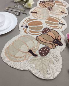 Handmade Fabric <b>Table</b> Runner Irregular Shape Pumpkin Design Country Style Mats & Pads - Product Image 2