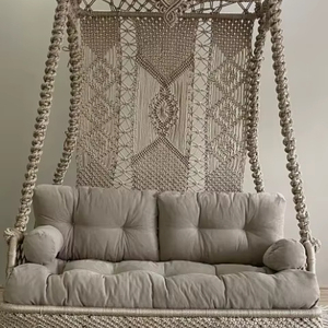 Macrame Double Garden Swing,Macrame Double Swing,<b>Hanging</b> Swing,Balcony Swing,Patio Swing,Macrame <b>Hanging</b> <b>Chair</b>,Double <b>hanging</b> Sw - Product Image 1
