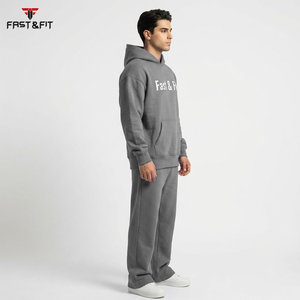 Custom Logo Screen Print Embroidered Men <b>Zip</b> <b>up</b> <b>Jacket</b> and Flare Pants Set Breathable Tracksuits for Men - Product Image 3