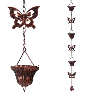 Chaîne de pluie en cuivre de la plus haute qualité, crée un effet cascade gracieux lors des précipitations. - Product Image 2