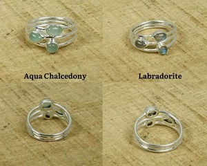 925 Sterling Silver Natural Gemstone Designer <b>Ring</b> Moonstone Onyx <b>Tiger</b> <b>Eye</b> Chalcedony Turquoise Amethyst Handmade Jewelry - Product Image 3