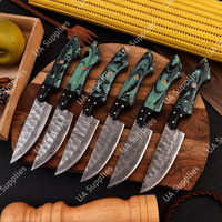 Couteau de usage quotidien moderne UA Supplies, forgé à la main, en acier Damas professionnel, à lame pleine, ambidextre, avec manche ergonomique en résine, 4,5 pouces