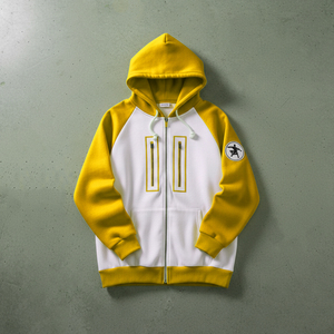 Sweat à capuche 100 % coton French Terry personnalisé de luxe avec appliqué, style Hiphop, zippé, coupe ample, délavé à l'acide pour homme - Product Image 1