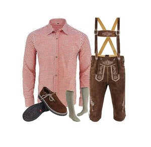 Tenue traditionnelle alpine Oktoberfest bavaroise Lederhosen pour homme, costume Trachten 5 pièces, vêtements de festival culturel - Product Image 1