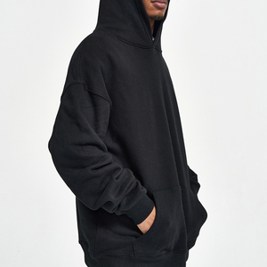 Custom Cotton Drop Shoulder <b>Men'S</b> Hoodies OEM Heavyweight Plain <b>Pullover</b> <b>Men</b> Blank Oversized Hoodie - Product Image 5