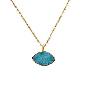 Collier pendentif tendance en forme d'œil avec pierre précieuse Druzy pour femme, fournisseur de bijoux personnalisés en gros - Product Image 6