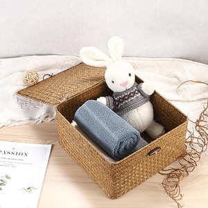 Handwoven Seagrass <b>Basket</b> Bin <b>Square</b> Household Storage Handmade Storage <b>Basket</b> Wholesale eco-friendly Made in Viet Nam - Product Image 5