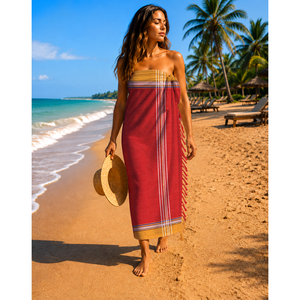 Toalla de Playa Kikoy Turca de Lujo, 100% Algodón, Bordada y a Rayas, con Borlas, Personalizada, 100% OEM - Product Image 5