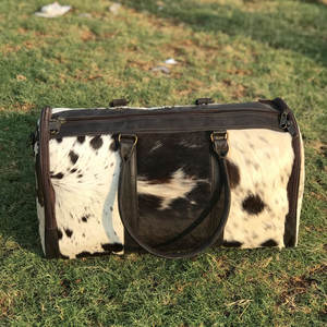 Bolsa de Viaje de Fin de Semana de Cuero Genuino con Pelo, Ligera, de Gran Capacidad, con Cierre, LHODB-0039 - Product Image 2