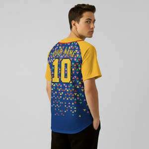 Maillots de baseball en polyester respirant pour hommes, en gros, OEM, avec rayures personnalisées et impression par sublimation - Product Image 2