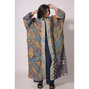 Chaqueta Vintage Kantha Gudri con Estampado Floral, Tejida en Algodón Ecológico, Hecha a Mano, Estilo Boho, Talla Única, Túnica India de Invierno - Product Image 3