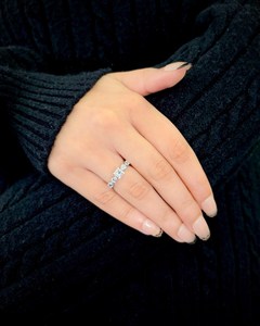 Modern Princess And Pear Cut Moissanite Five Stone <b>Ring</b> For Women's original <b>925</b> Sterling <b>Silver</b> Wedding Party Gift For Bride - Product Image 2