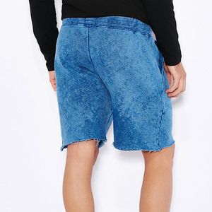 Shorts pour hommes en coton doux de haute qualité, légers, avec logo personnalisé, effet délavé, design tendance, shorts de sport d'été, shorts délavés - Product Image 2