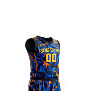 Uniforme de basket-ball sublimé, logo personnalisé, nom personnalisé, design personnalisé, couleur unie, unisexe, sans manches, respirant, antibactérien, séchage rapide - Product Image 5