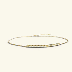 14K Yellow Gold Round Lab Grown Diamond Bar Chain Bracelet - Product Image 3