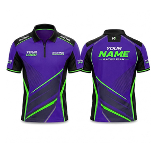 Polo personnalisé pour équipe de course avec logo brodé, vêtements de sport automobile haut de gamme, fabrication OEM ODM directe d'usine - Product Image 3