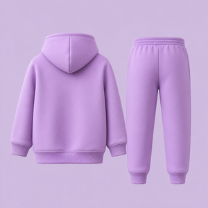 Tuta viola personalizzata con farfalle per donna, felpa con cappuccio e pantaloni, servizi OEM ODM di etichettatura privata - Product Image 3