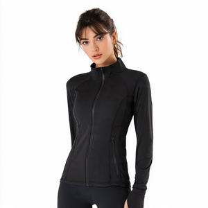 Chaqueta de yoga y gimnasio para mujer, acolchada, con capucha, cierre de cremallera, orificios para los pulgares, para invierno, con bolsillos, de alta calidad - Product Image 5