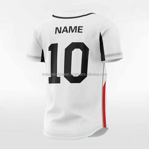 Custom Baseball Jersey White Black <b>Red</b> <b>Striped</b> V-Neck Short Sleeve Breathable Polyester Unisex Adult All Seasons Printed Team - Product Image 5