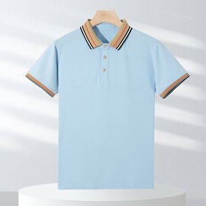 Polo T-shirt pour homme de style nouveau 2k26, col contrasté de qualité supérieure |   Polo de golf décontracté à manches courtes en mélange de coton - Product Image 2