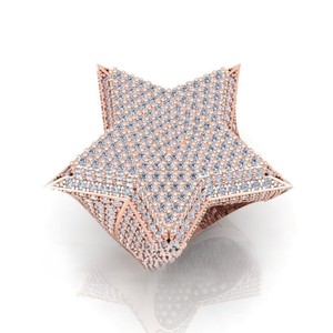 S925 Silver <b>Iced</b> Out Rose Gold Plated Star Shape Cocktail <b>Ring</b> Pave Set Diamond Luxury Unisex Jewelry Hip hop Style Diamond <b>Ring</b> - Product Image 2