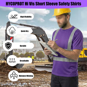 Camiseta de Trabajo de Alta Visibilidad con Bolsillo Frontal para Hombre, Transpirable, de Malla, Reflectante, para Seguridad Laboral, Construcción, Polo, con Logotipo Personalizado - Product Image 6