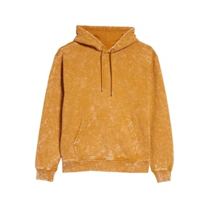 Sweat-shirt à capuche tie-dye jaune pour homme, coupe classique, poche en polaire, vêtement décontracté pour l'automne - Product Image 4