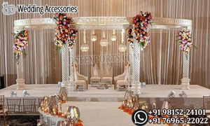 Mandap de Cristal con Acabado Real para Bodas del Sur de la India, Pilares Kalasham, Decoración de Mandap para Bodas Asiáticas en EE. UU. con Aspecto Brillante, Mandap Pushpa en EE. UU. - Product Image 2
