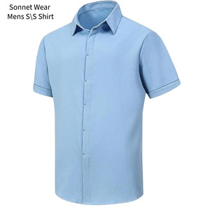 Camisas de manga corta de color liso para hombre - Product Image 2