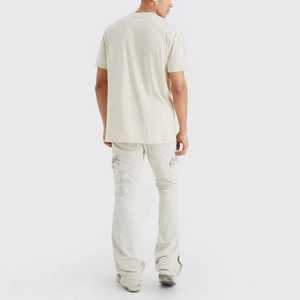 Men's Cream Short Sleeve O-Neck T-<b>Shirt</b> With Red Car And Torii Gate Print Regular Fit Street Style <b>100</b>% Cotton Jersey Knitted - Product Image 4