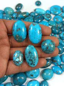 Turquoise naturelle d'Iran, cabochon taille brillant, 20-45mm, sculpté à la main, pierre précieuse en vrac pour la fabrication de bijoux, Aamna Gems, tiers - Product Image 2