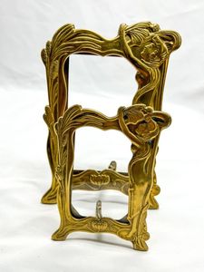 Cadre photo léger et durable en laiton antique avec impression numérique, motif vague métallique et feuille métallique, pour la décoration de la maison et du bureau, cadeau de retour - Product Image 6