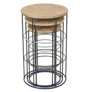 Luxury Geometric Metal Nesting Side Tables Set with Powder Coated Frame for Modern Interiors - Product Image 5