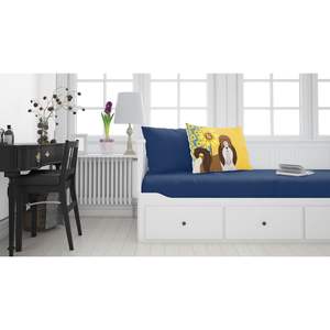 Verano girasoles rojo blanco Shih Tzu ilustraciones ligero y súper suave fácil cuidado decorativo funda de almohada estándar - Product Image 2