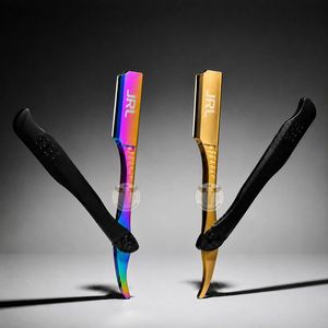 JRL Gold & Black Magnetic Luxury Stainless Steel Manual Straight Edge Razor with Custom Logo for Professional Barbers <b>Beard</b> <b>Care</b> - Product Image 3