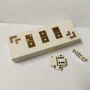 Jeu de dominos en résine de qualité supérieure avec boîte de rangement décorative, jeu de table de luxe pour les réunions de famille - Product Image 6