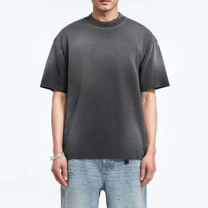 เสื้อยืดวินเทจฟอกสีขายส่งสำหรับผู้ชาย รับทำโลโก้ตามสั่ง เสื้อยืดสีซีดจางจากผู้ผลิต - Product Image 2