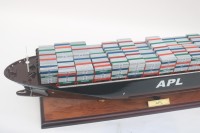 Modèle de navire commercial en bois peint à la main APL CONTAINER SHIP pour la décoration de bureau, cadeau d'affaires, collection