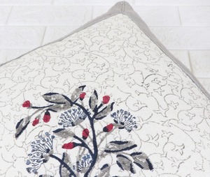 Boho Gray <b>White</b> Tufted <b>Cushion</b> Cover Floral Embroidery Decorative Pillow Cover for Living Room Home Decor - Product Image 2